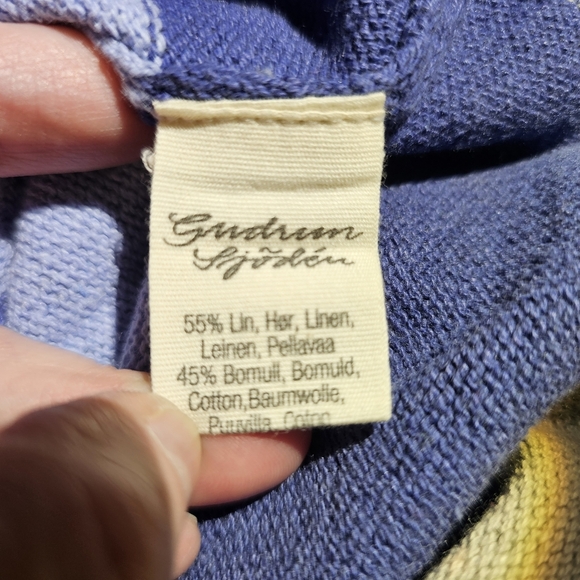 Gudrun Sjoden Striped Blue And Green Women's Dress - Picture 13 of 14